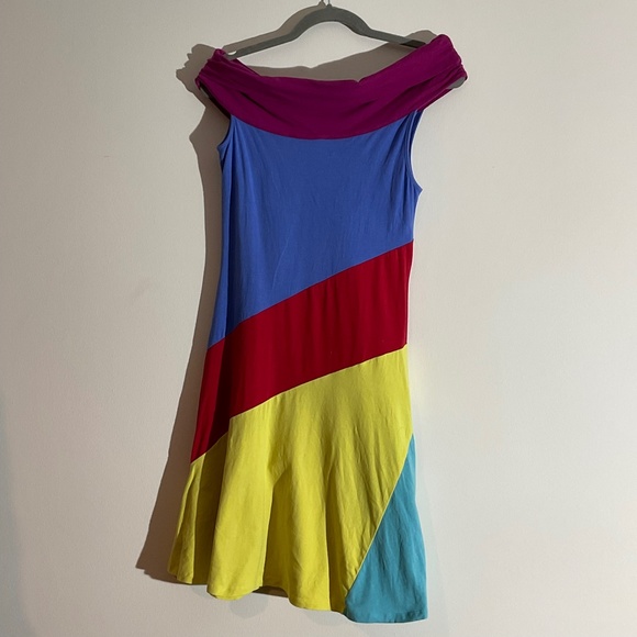 Stephen Burrows for Target Women's Colorblock Off the Shoulder Dress - Picture 4 of 6